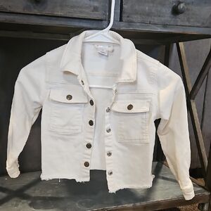 Toddler Girls Cream Denim Jacket